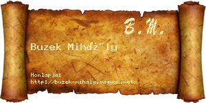 Buzek Mihály névjegykártya